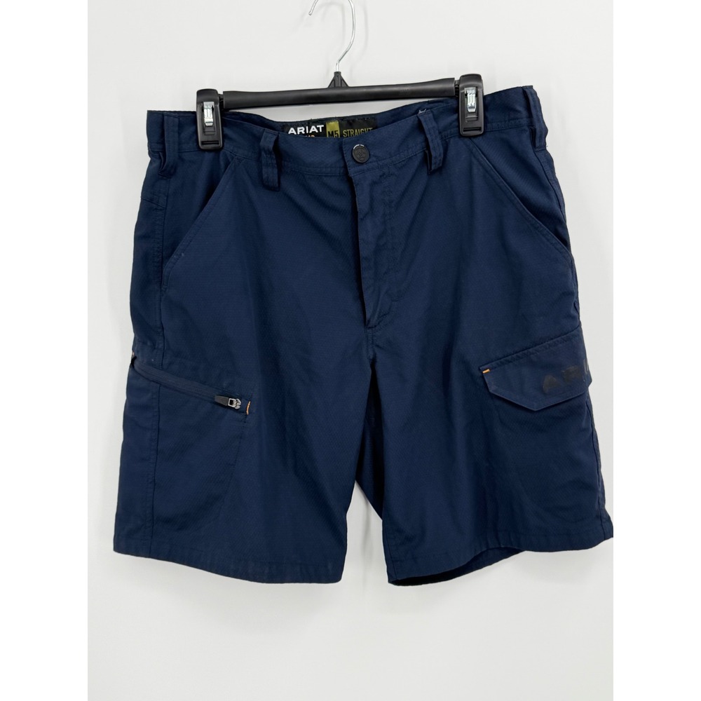 Ariat Rebar M5 Shorts Mens 32 Fits 34 Navy Workflow Ultralight Cargo Durastretch